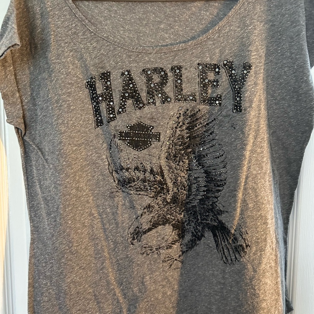 Harley Davidson Gray Graphic T-Shirt